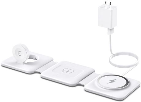 Charging Station for Apple Multiple Devices - 3 in 1 Foldable Magnetic Wireless