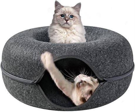 Peekaboo Cat Tunnel Bed for Indoor Cats Scratch Resistant Cat House Detachable