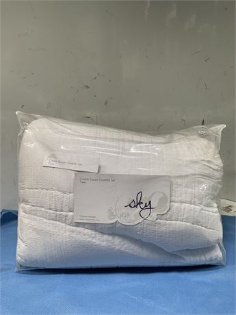 Sky Crinkle Gauze Coverlet Set, Twin