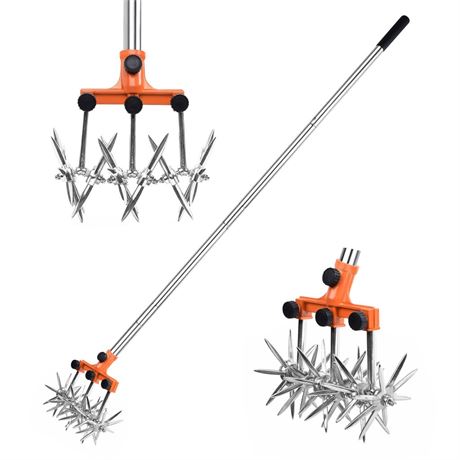 BARAYSTUS Rotary Cultivator Garden Rotary Tiller Adjustable Stainless Steel