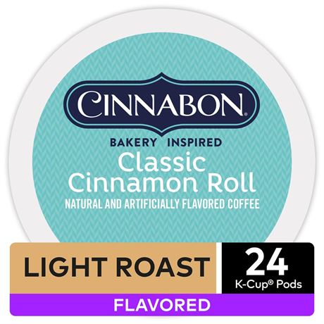 OFFSITE Cinnabon Classic Cinnamon Roll Flavored K-Cup Coffee Pods  Light Roast