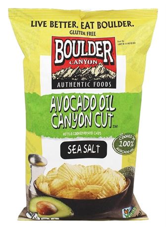 Boulder Canyon Kettle Cooked Potato Chips Avocado Oil Classic Sea Salt