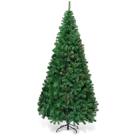 Costway 8Ft Artificial PVC Christmas Tree Stand Indoor Outdoor Green