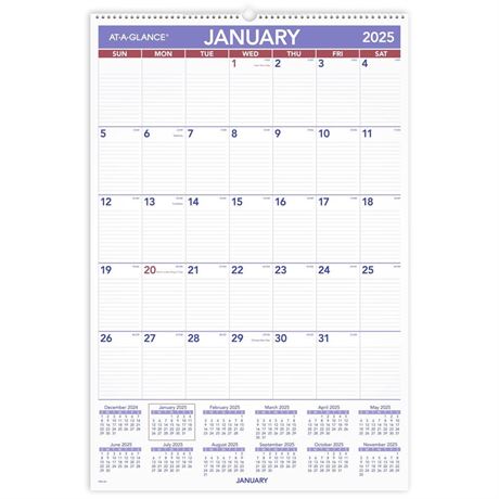 AT-A-GLANCE 2025 Wall Calendar, 20" x 30", Extra Large (PM42825) Extra Large