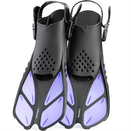 CAPAS Swim Fins, Snorkel Fins with Travel Size Short Fins for Snorkeling Diving