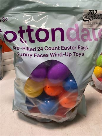 Cottondale Prefilled Easter Eggs with Funny Face Wind-up Toys, 24 Ct