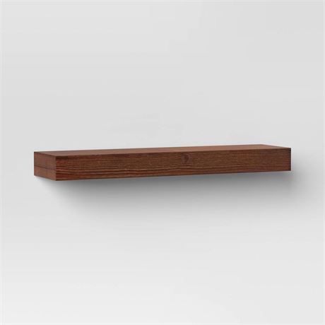 24" Floating Dark Wood Shelf Walnut Brown - Threshold™