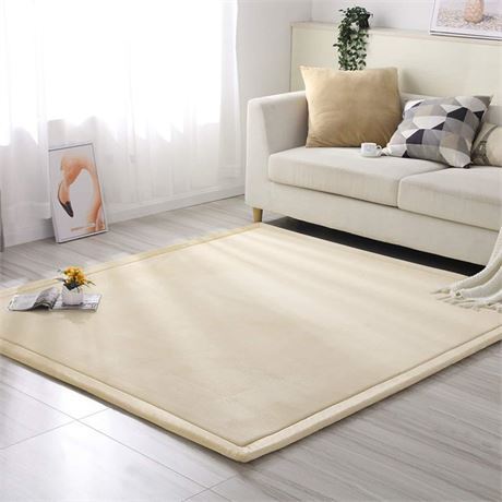 SAZDFY Thicken Memory Foam Baby Play Mat,Large Velvet Area Rug Non-Slip Carpet