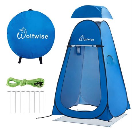 WolfWise Pop Up Privacy Shower Tent Portable Outdoor Sun Shelter Camp Toilet