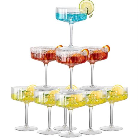 12 Pcs Acrylic Martini Glasses, 10oz Shatterproof Plastic Champagne Tower,