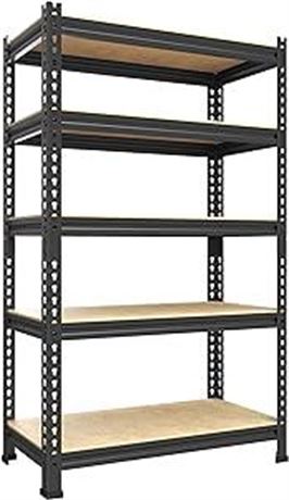 (Black), PrimeZone Storage Shelves 5 Tier Adjustable Garage Storage Shelving,