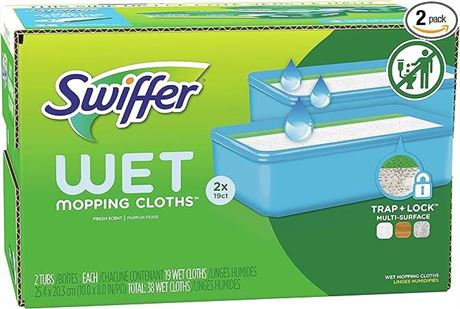 19 Wet Cloths/Linges Humides Swiffer Fresh Wet Mopping Cloths Refill