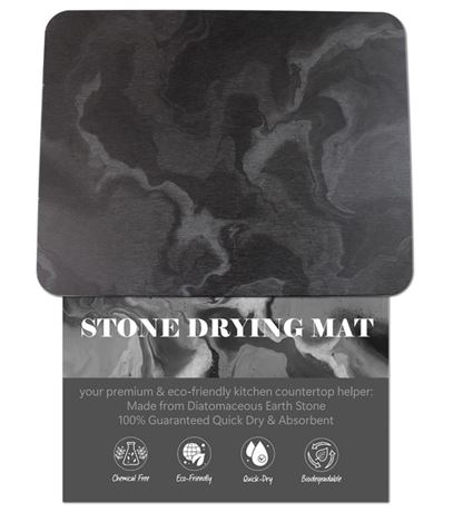 Large Stone Drying Mat for Kitchen Counter, Water Absorbing Stone, Quick Dry