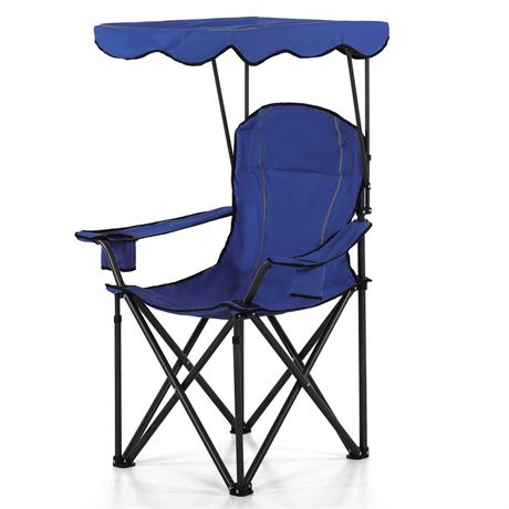 ALPHA CAMP Oversized Camping Chair with Shade Canopy, Folding Lawn Chairs with