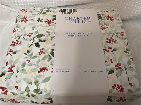 Charter club twin sheet set  550 thread count 100% cotton