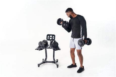 Echelon Adjustable Dumbbells Set 7–52.5 lbs with Stand, Quick Weight