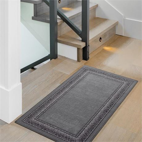 Antep Rugs Alfombras Bordered Modern 2x4 Non-Slip (Non-Skid) Low Pile Rubber