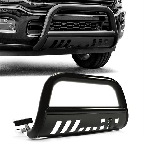 Bull Bar Front Bumper Grille Guard Protector w/Skid Plate Compatible with