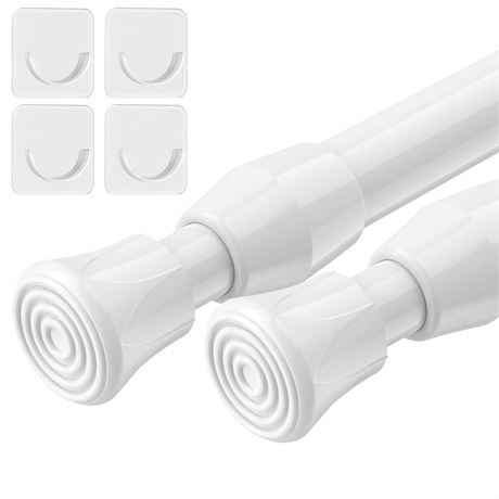 AIZESI Spring Tension Curtain Rods Short Tension Rod (White, 28" to 41"-2Pcs)