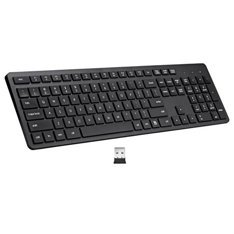 Wireless Keyboard, 2.4G USB External Silent Cordless Keyboard for Windows