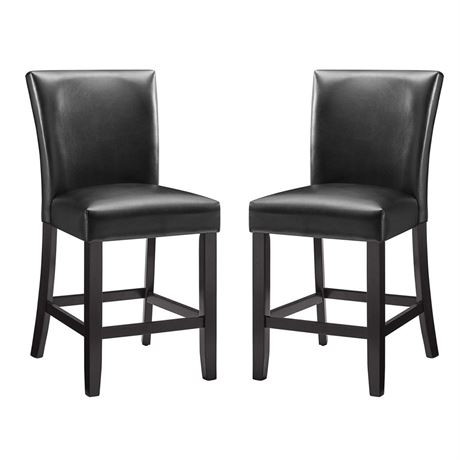 MODERION Counter Bar Stools Set of 2, Solid Wood Bar Chairs, Holds Up to 250