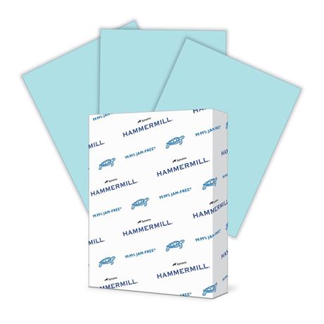 Hammermill Colored Paper, 20 lb Blue Printer Paper, 8.5 x 11-1 Ream (500