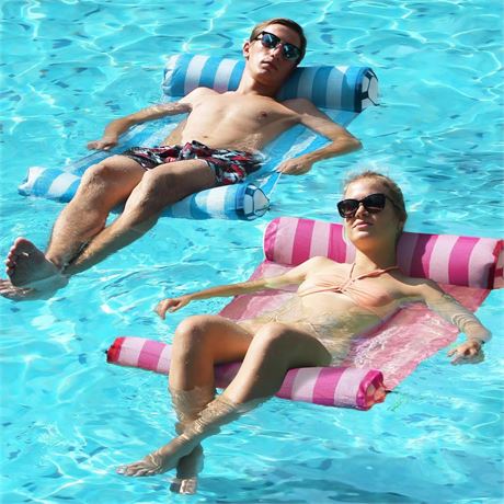 FindUWill 2 Pack Fabric Water Swimming Pool Floats Hammock, XL, Inflatable