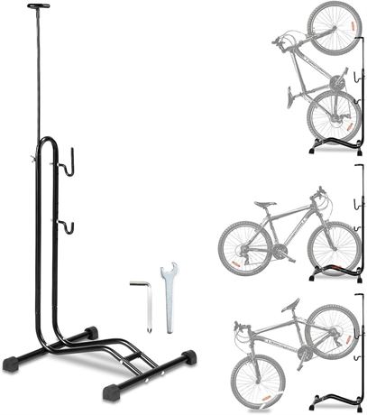 3 in 1 Bike Floor Stand Freestanding Upright Bicycle Parking Storage Rack Space