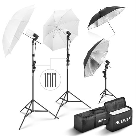 NEEWER 600W Photography Lighting Kit, Incandescent Equivalent Studio Kit with