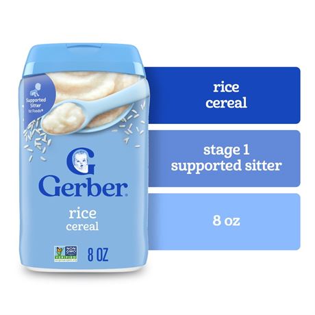 Gerber Stage 1 Baby Food, Baby Rice Cereal, Gerber Cereal For Baby, Infant
