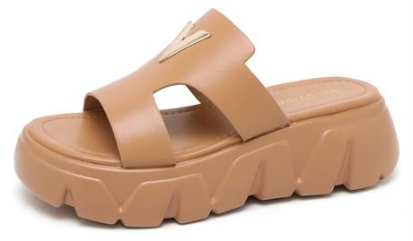 Women's Chunky Platform Slide Sandals, Slip-On Casual Comfort Slides with