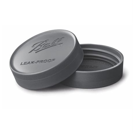 Ball 3- Pack Leakproof Plastic Mason Jar Lids - Wide Mouth, One-Piece Reusable