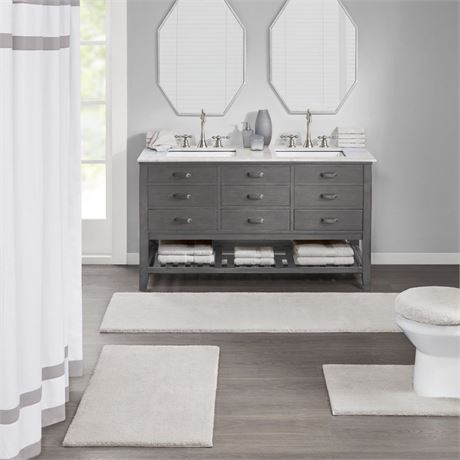 Home Essence Marshmallow Tufted Microfiber Solid Bath Rug