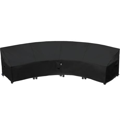 Curved Patio Furniture Cover for Outdoor Sectional Sofa, 190"(128") Reinforced
