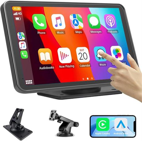 7 Inch Portable Touch Screen Car Stereo with Wireless Carplay & Android