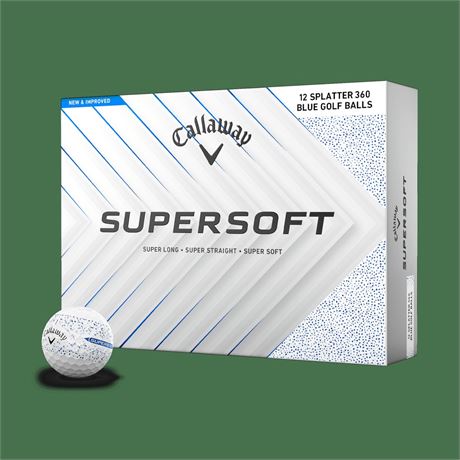 Callaway Supersoft Splatter 2025 Golf Balls, 12 Pack, Blue