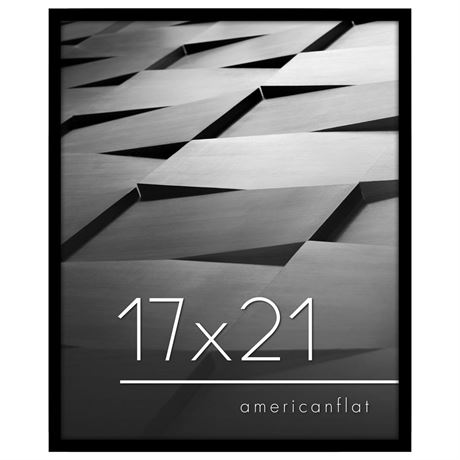 Americanflat 17x21 Picture Frame in Black - Thin Border Photo Frame with