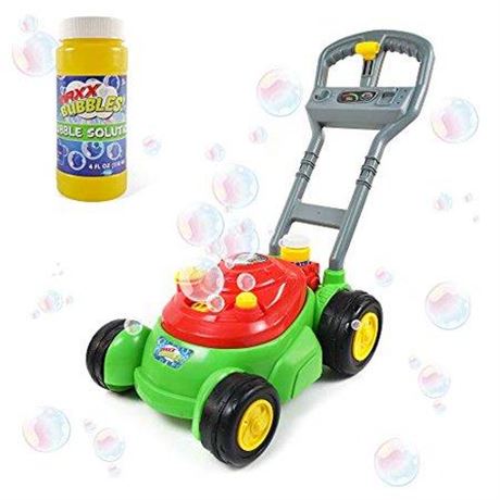 Sunny Days Entertainment Bubble-N-Go Deluxe Toy Lawn Mower with 4 Oz Bubble