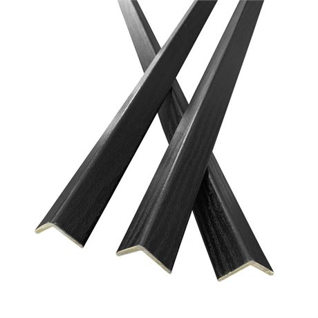 3 PCS 45" Wall Corner Protector Trim Borders for Wall Black Wood Grain Wall