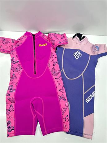 Kids Wetsuits for Girls Boys, SIZE 8 Neoprene Front Zip Wet Suits Keep Warm for