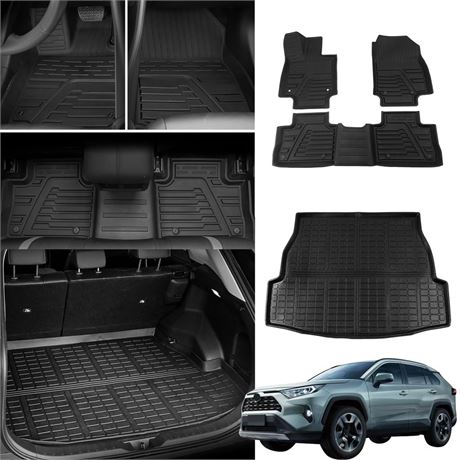 Floor Mats Compatible with 2019 2020 2021 2022 2023 2024 Toyota Rav4 Cargo Mat