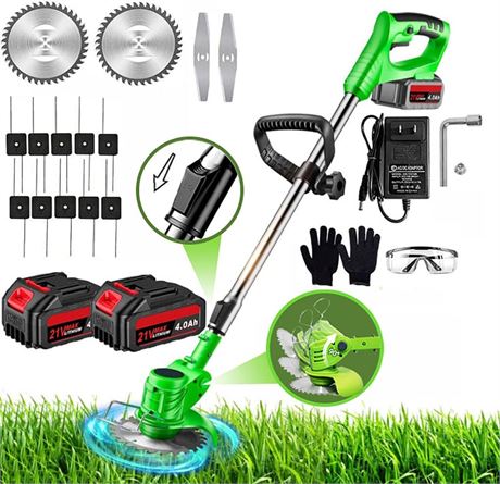 Electric Weed Wacker Eater Cordless Grass Trimmer Battery Powered Weed Trimmer