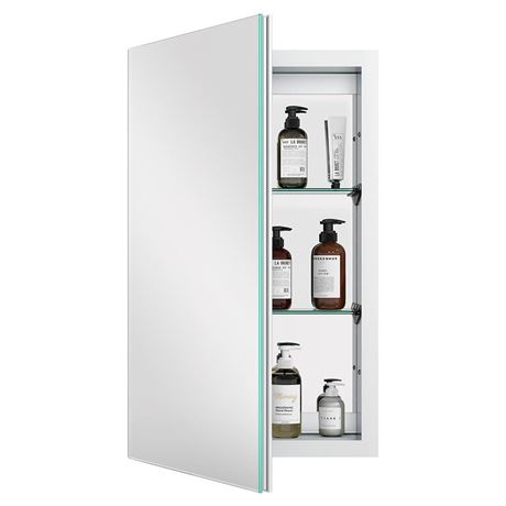 Medicine Cabinet with Aluminum Recessed or Surface Mount Bathroom Mirror with