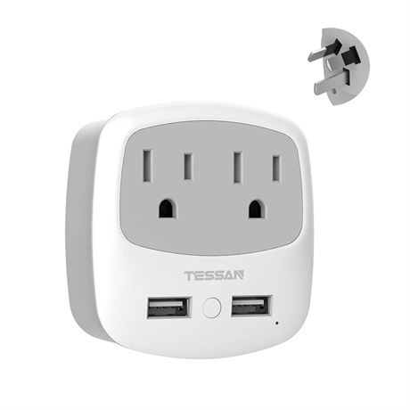 TESSAN New Zealand Australia Power Plug Adapter, Type I Travel Adaptor with 2