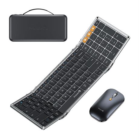 ProtoArc Foldable Keyboard and Mouse, XKM01 True Full-Size Folding Keyboard