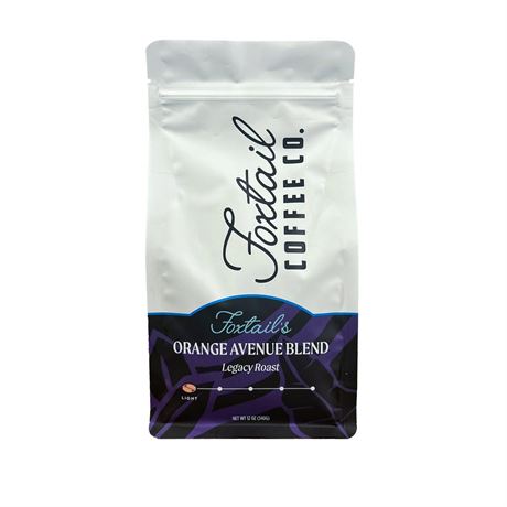 Foxtail's Orange Avenue Blend Coffee, Light Roast, 100% Arabica Whole Bean, 12