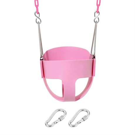 Take Me Away Pink Swing Seat - Heavy Duty Chain Plastic Coated - Playground