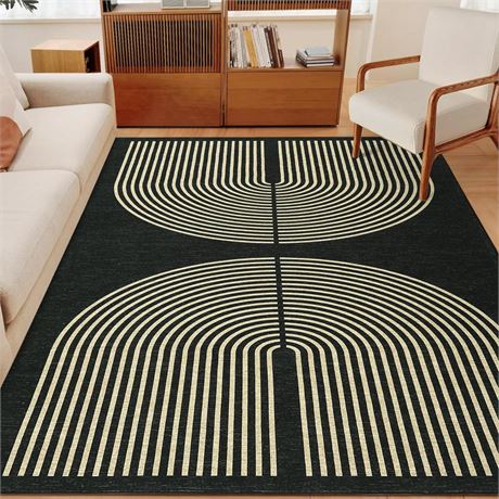 CAROMIO Washable Rug 5x7 Modern Geometric Rug, Soft Living Room Rug Arch