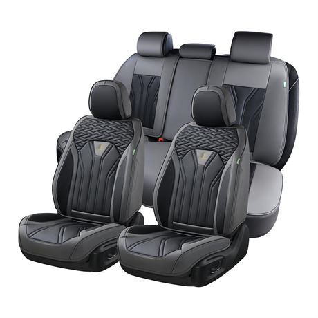 FLORICH Leather Seat Covers, Seat Covers Full Set, Car Seat Protectors 5 Seats,