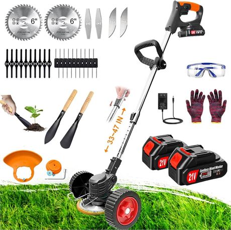 Cordless Weed Trimmer, Electric Weed Wacker Battery Powered, 3-in-1 Lightweight